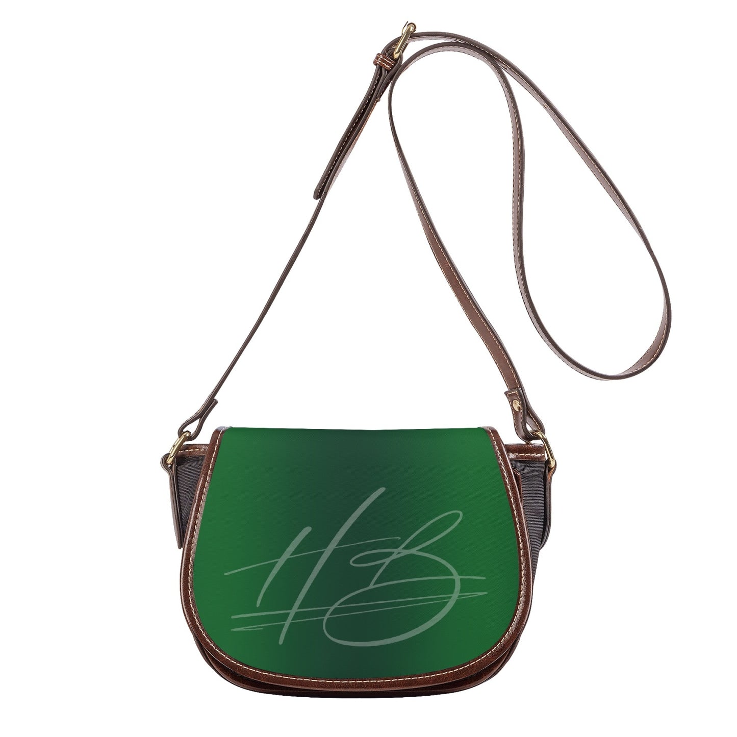 Harlem Boy Collection Vegan Leather Flap Saddle Bag - Emerald
