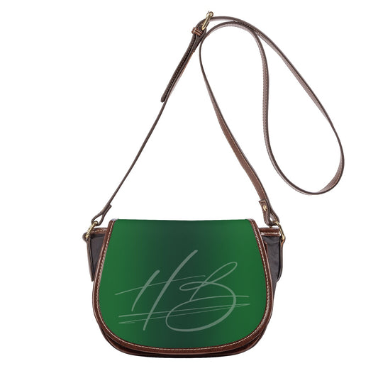 Harlem Boy Collection Vegan Leather Flap Saddle Bag - Emerald