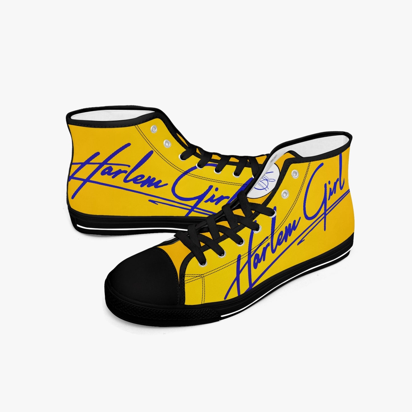 HB Harlem Girl "Lenox Ave" Classic High Top - Blue n Gold - Women (Black or White Soles)