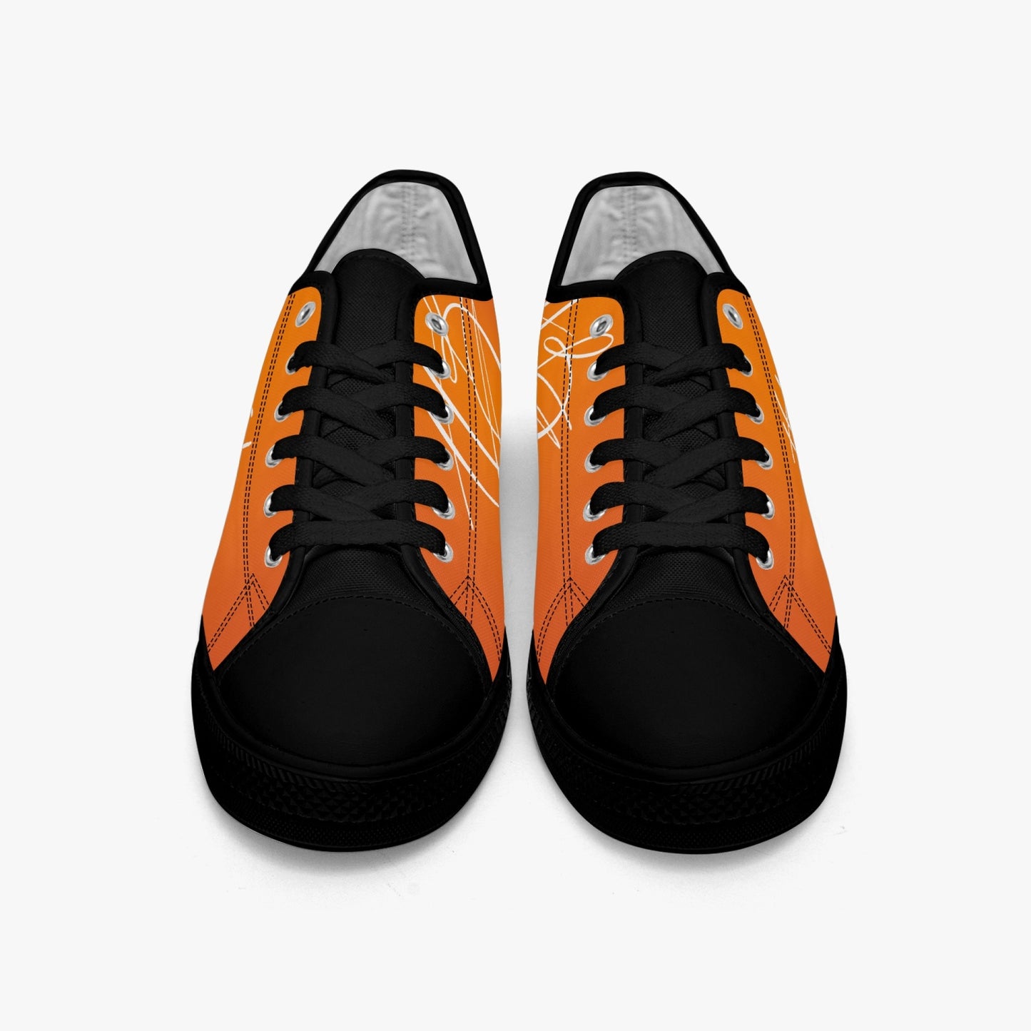 Harlem Girl "Coolee High" Womens Low-Top Canvas Sneaks - Mandarin