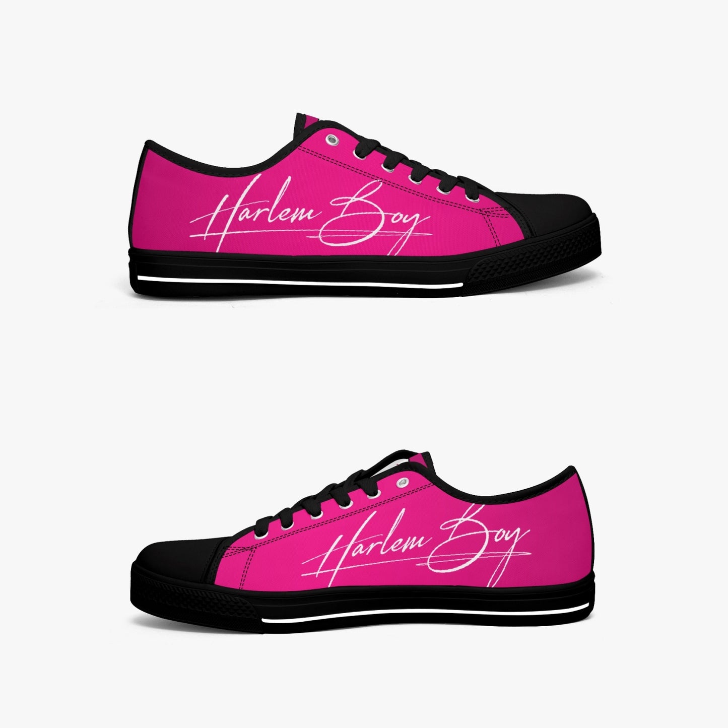 HB Harlem Boy "Lenox Ave" Classic Low Tops - Fuchsia - Men (Black or White Sole)