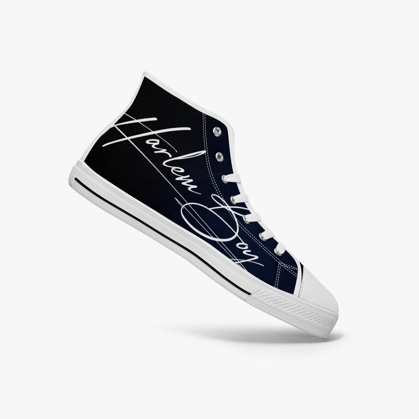 HB Harlem Boy "Lenox Ave" Classic High Top - BluBlac Onyx - Mens (Black or White Soles)