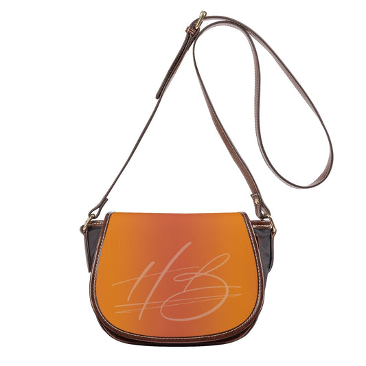 Harlem Boy Collection Vegan Leather Flap Saddle Bag - Mandarin