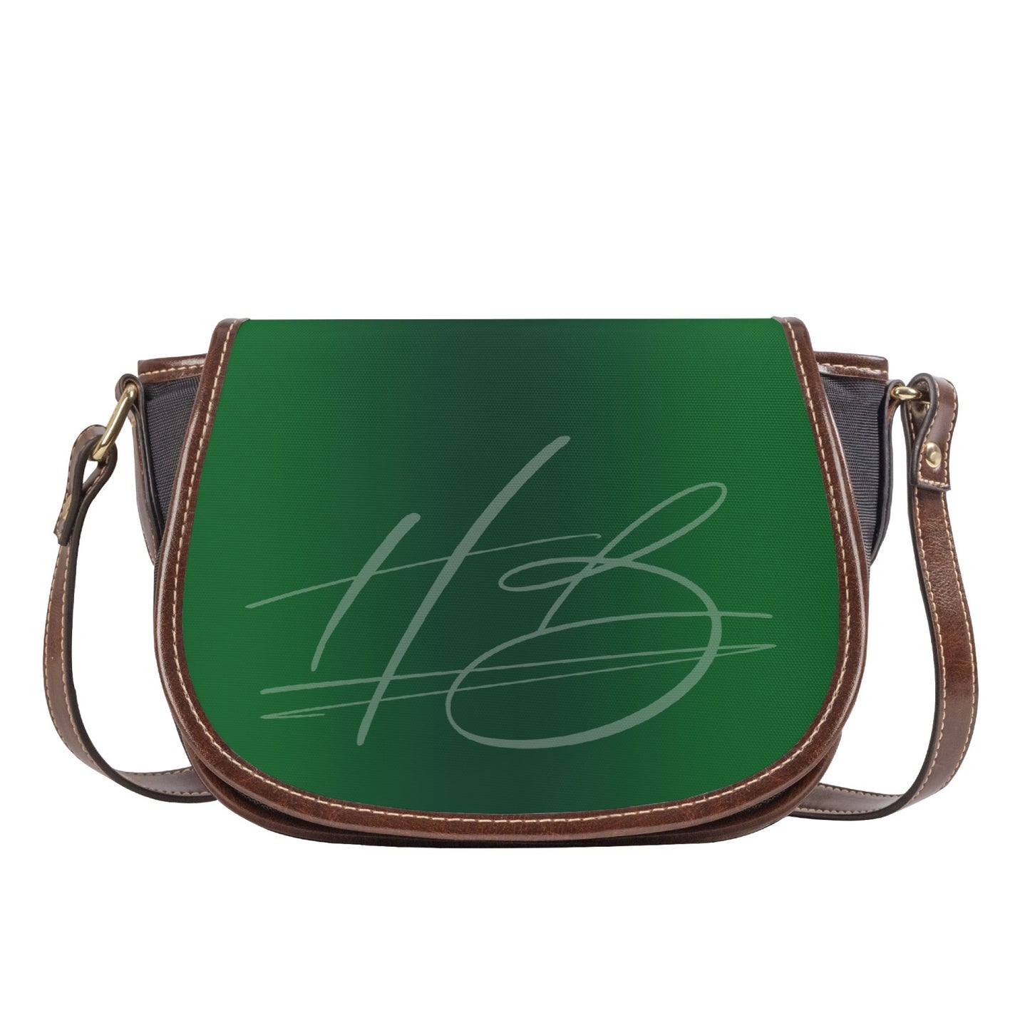 Harlem Boy Collection Vegan Leather Flap Saddle Bag - Emerald