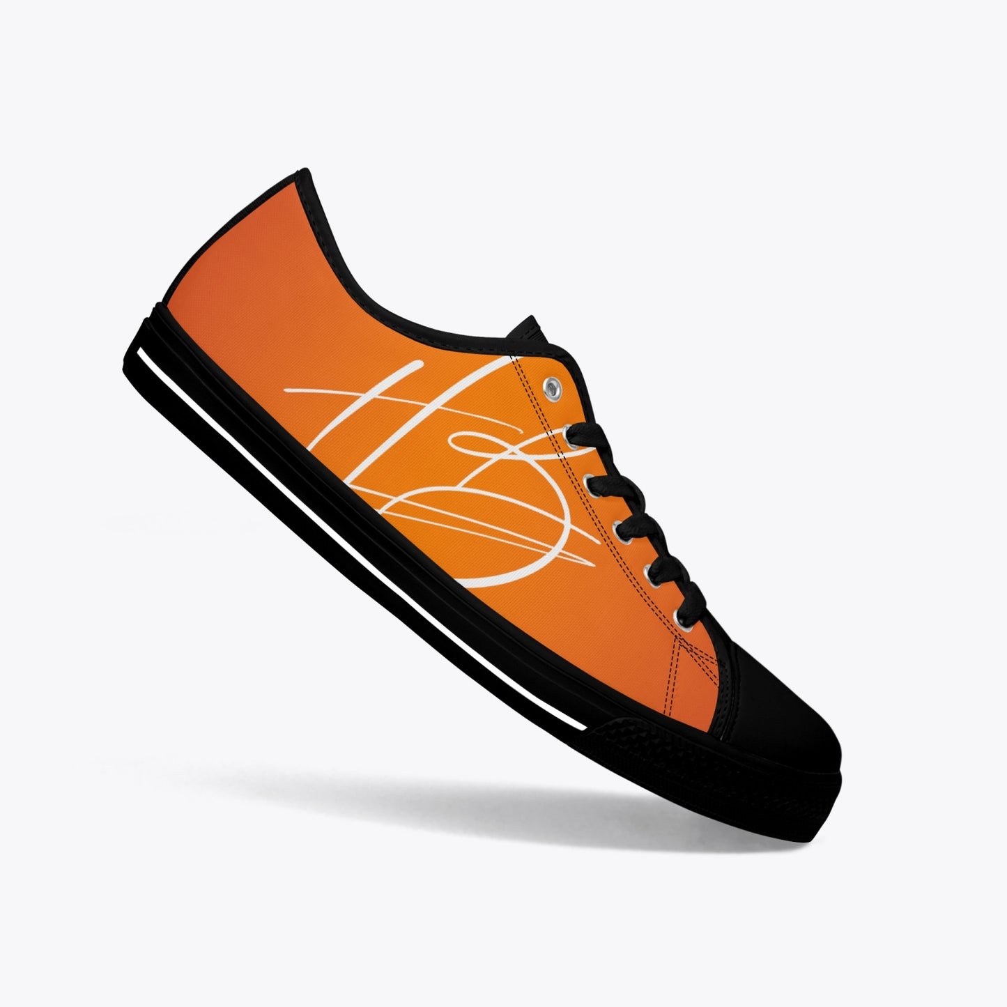 Harlem Girl "Coolee High" Womens Low-Top Canvas Sneaks - Mandarin