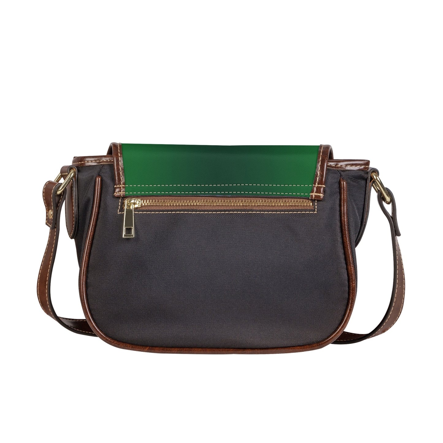 Harlem Boy Collection Vegan Leather Flap Saddle Bag - Emerald