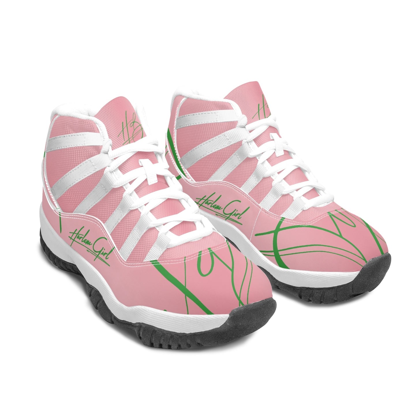 Harlem Girl "Tribe" Basketball - Pink and Green w/ White Trim (Women's)