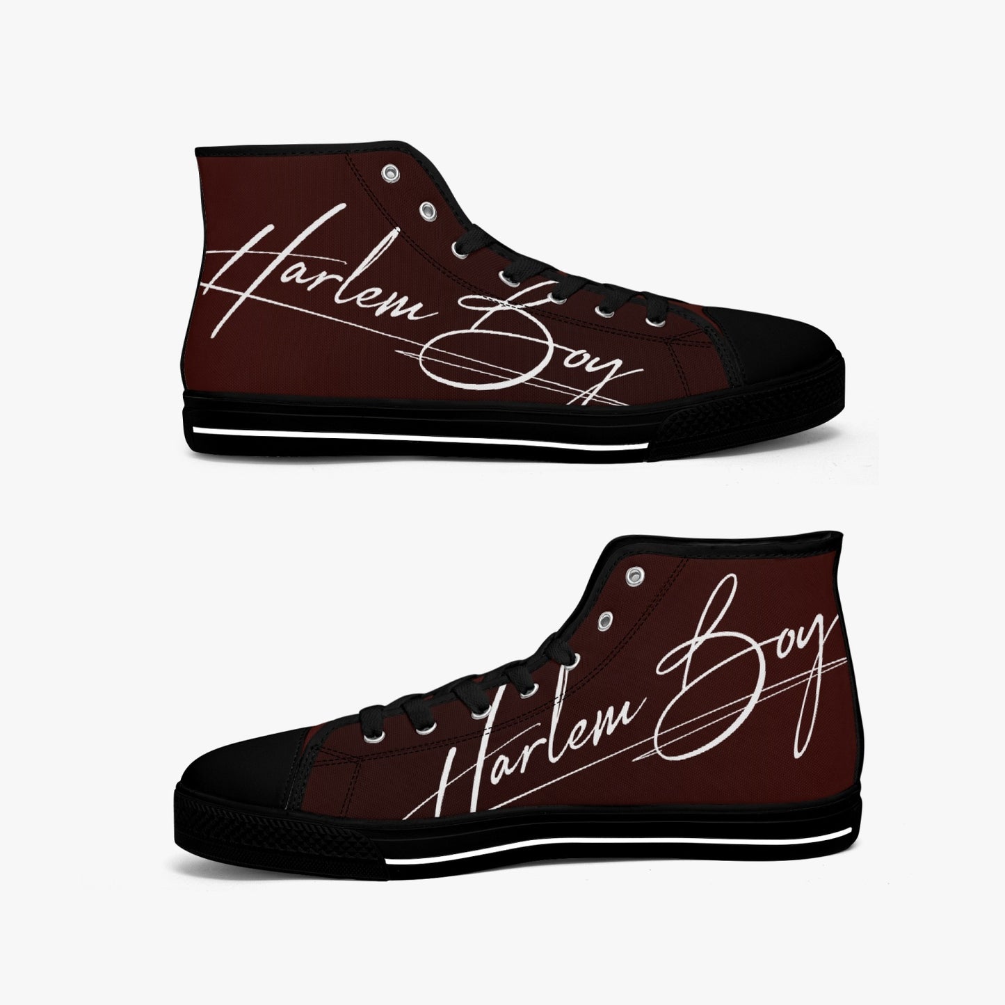 HB Harlem Boy "Lenox Ave" Classic High Top - Burnished Mahogany - Men (Black or White Soles)