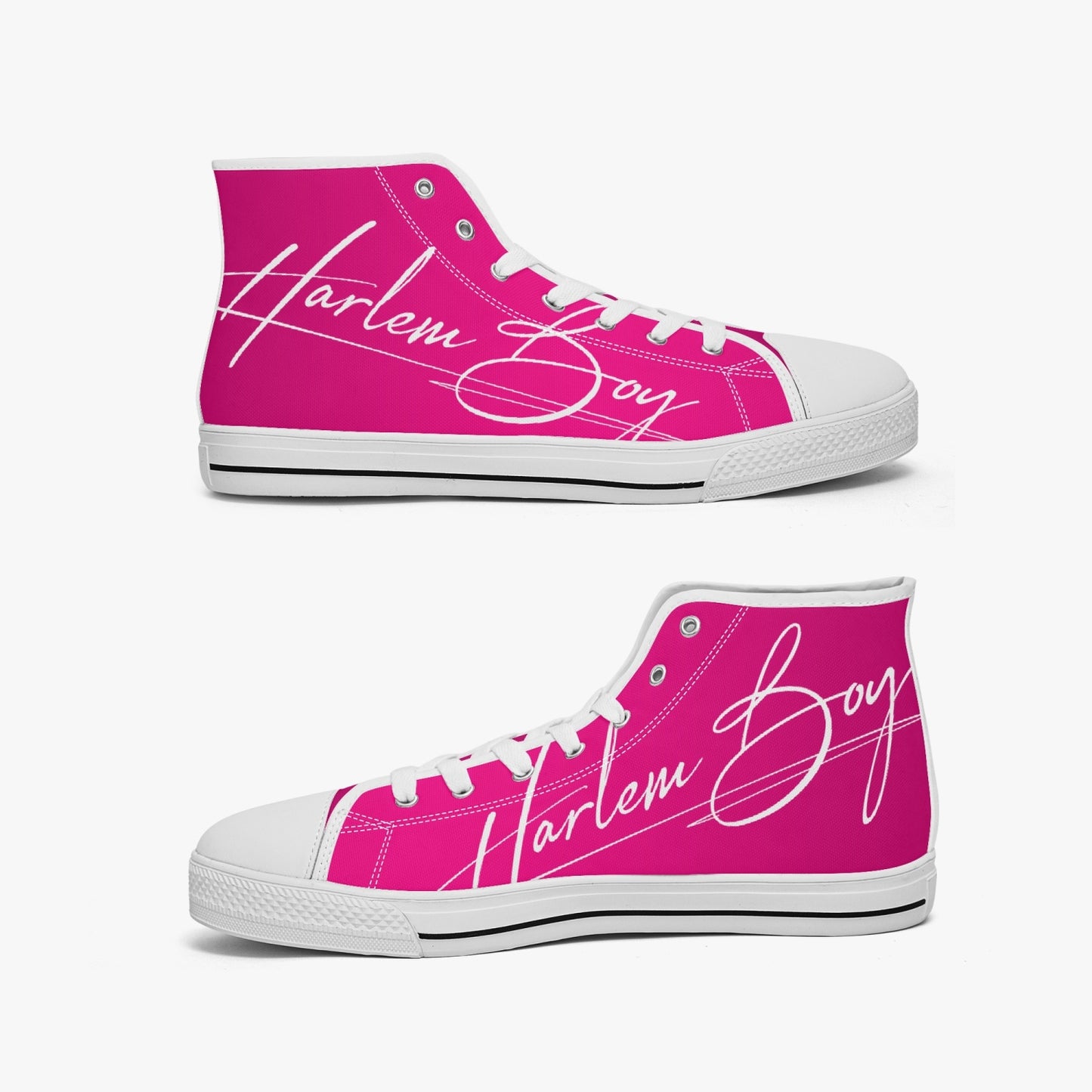 HB Harlem Boy "Lenox Ave" Classic High Top - Fuchsia - Men (Black or White Soles)