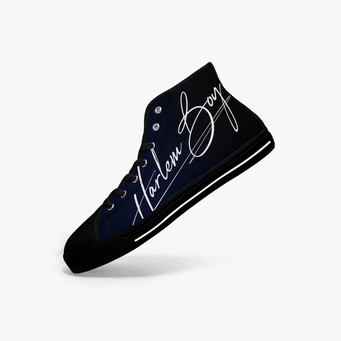 HB Harlem Boy "Lenox Ave" Classic High Top - BluBlac Onyx - Mens (Black or White Soles)