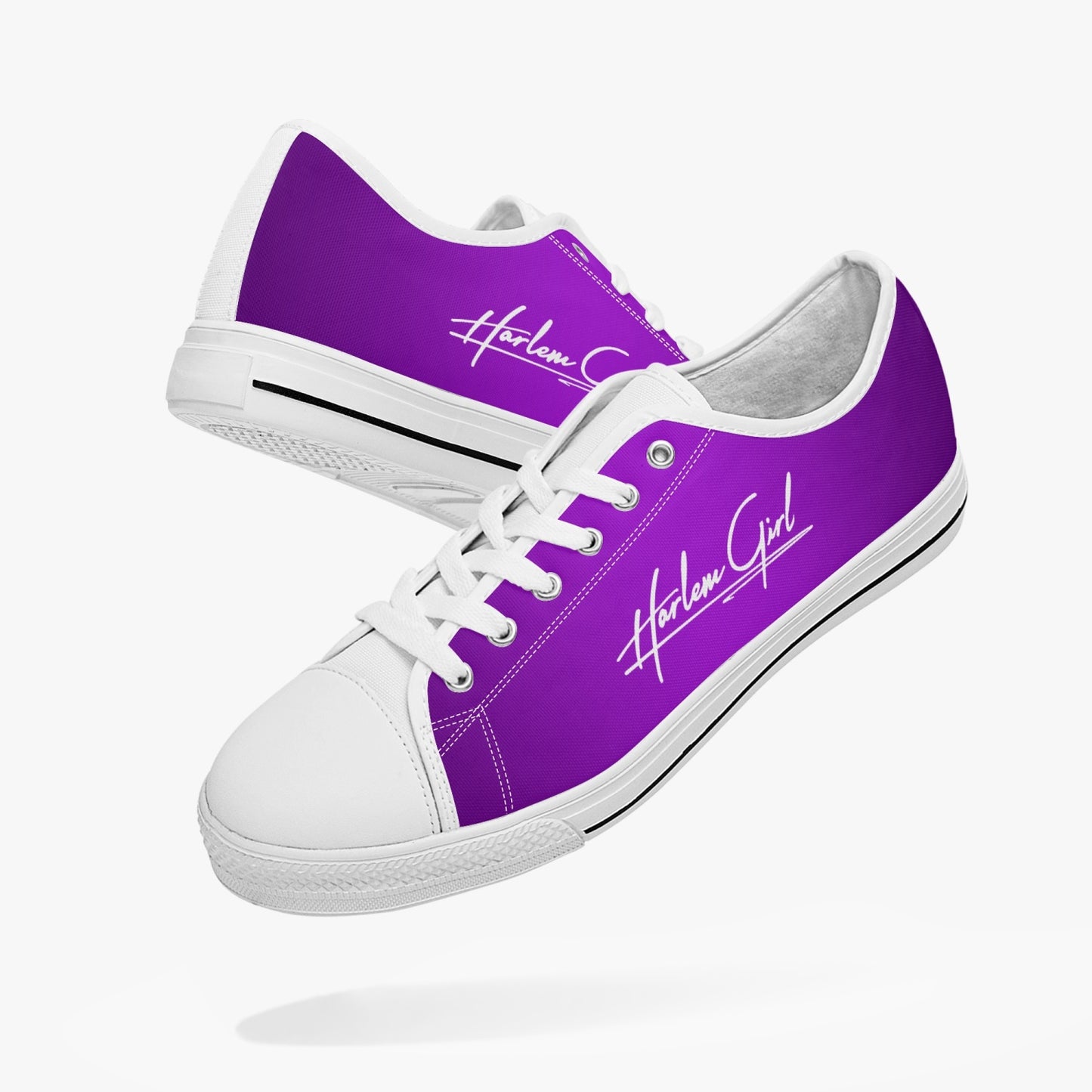 Harlem Girl "Coolee High" Womens Low-Top Canvas Sneaks - Amethyst