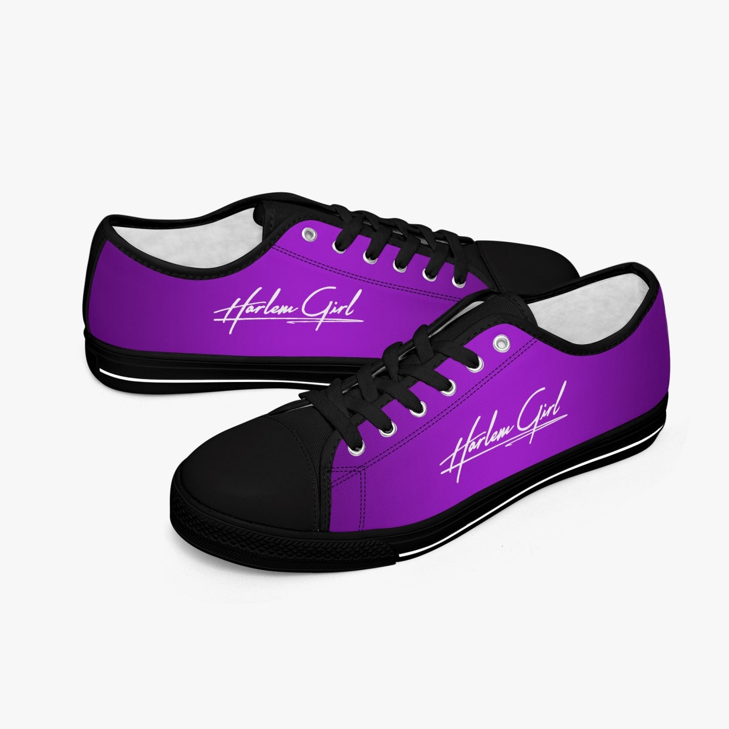 Harlem Girl "Coolee High" Womens Low-Top Canvas Sneaks - Amethyst