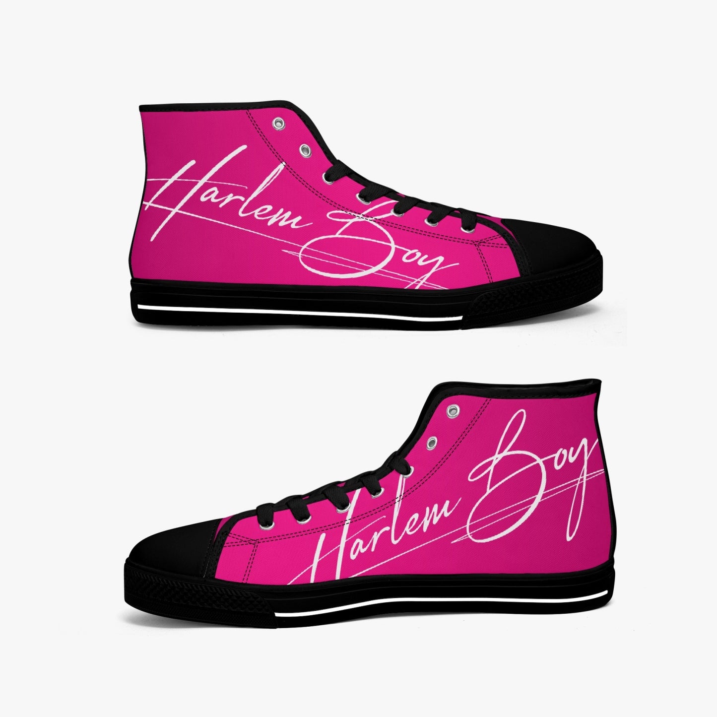 HB Harlem Boy "Lenox Ave" Classic High Top - Fuchsia - Men (Black or White Soles)
