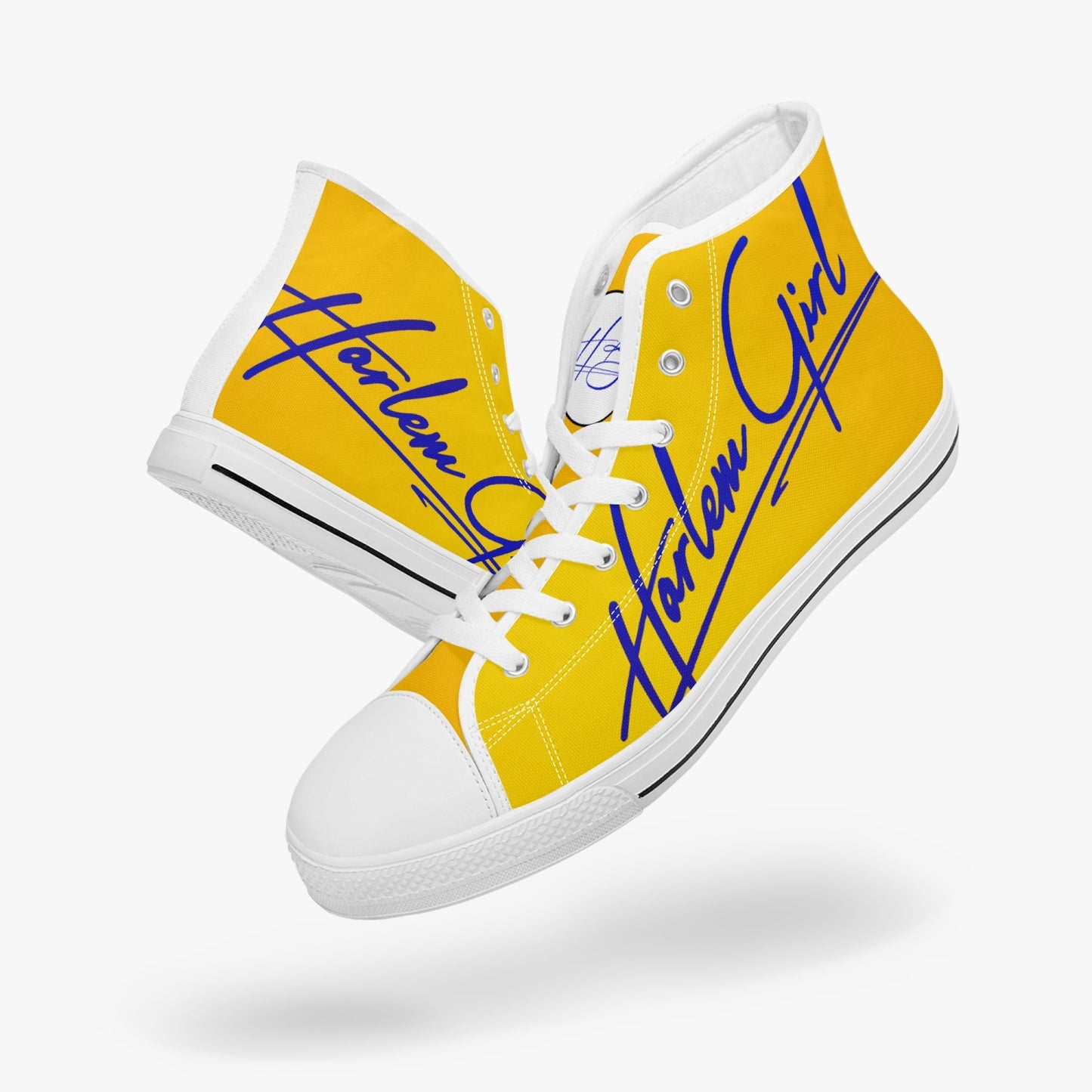 HB Harlem Girl "Lenox Ave" Classic High Top - Blue n Gold - Women (Black or White Soles)