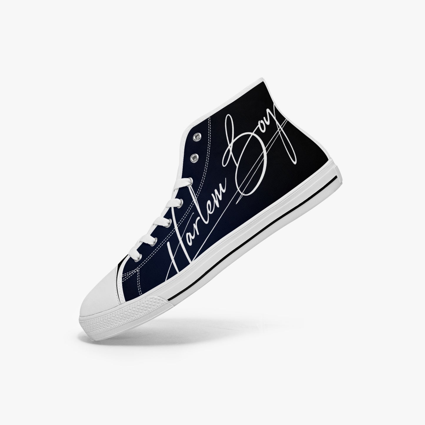 HB Harlem Boy "Lenox Ave" Classic High Top - BluBlac Onyx - Mens (Black or White Soles)