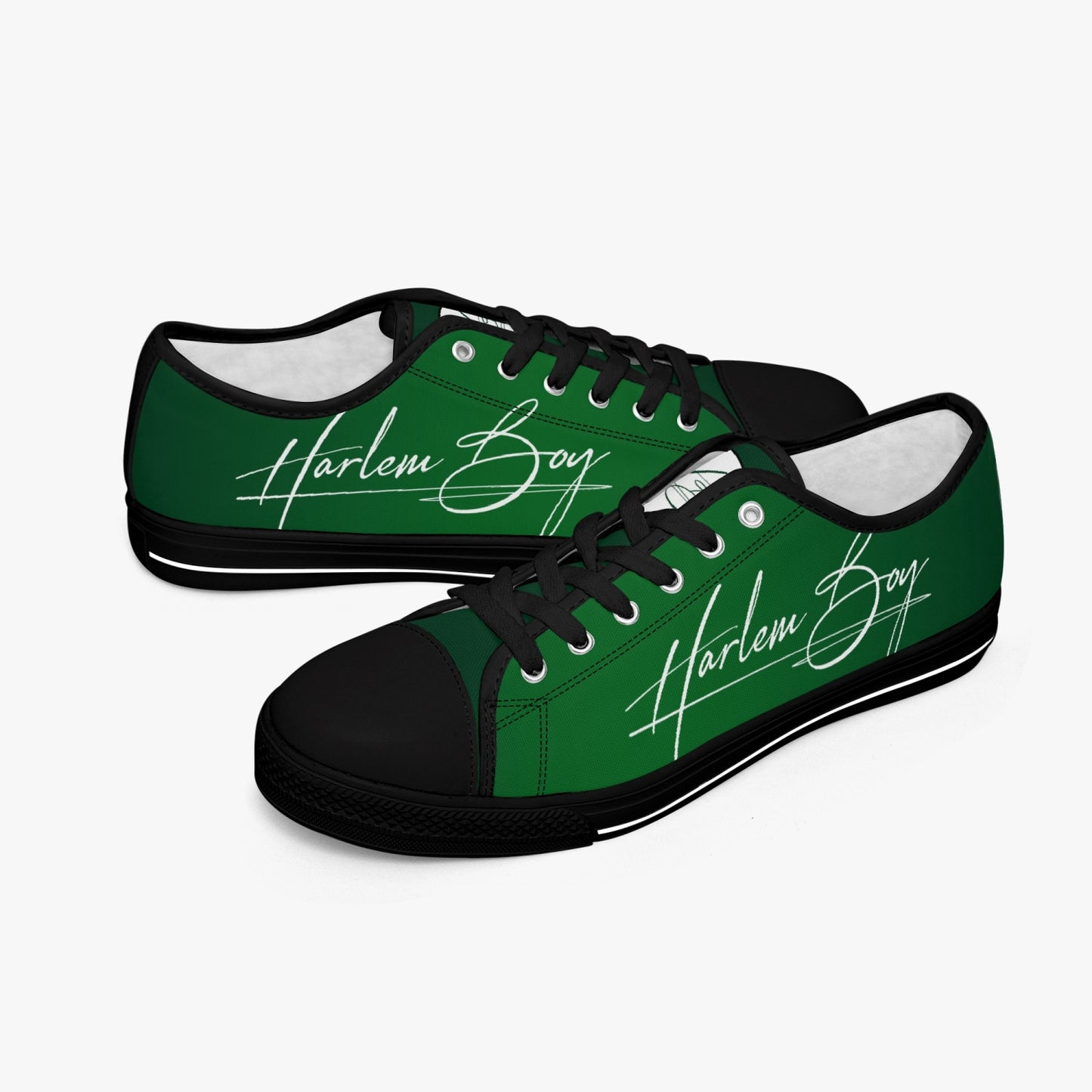 HB Harlem Boy "Lenox Ave" Classic Low Tops - Emerald - Men (Black or White Sole)