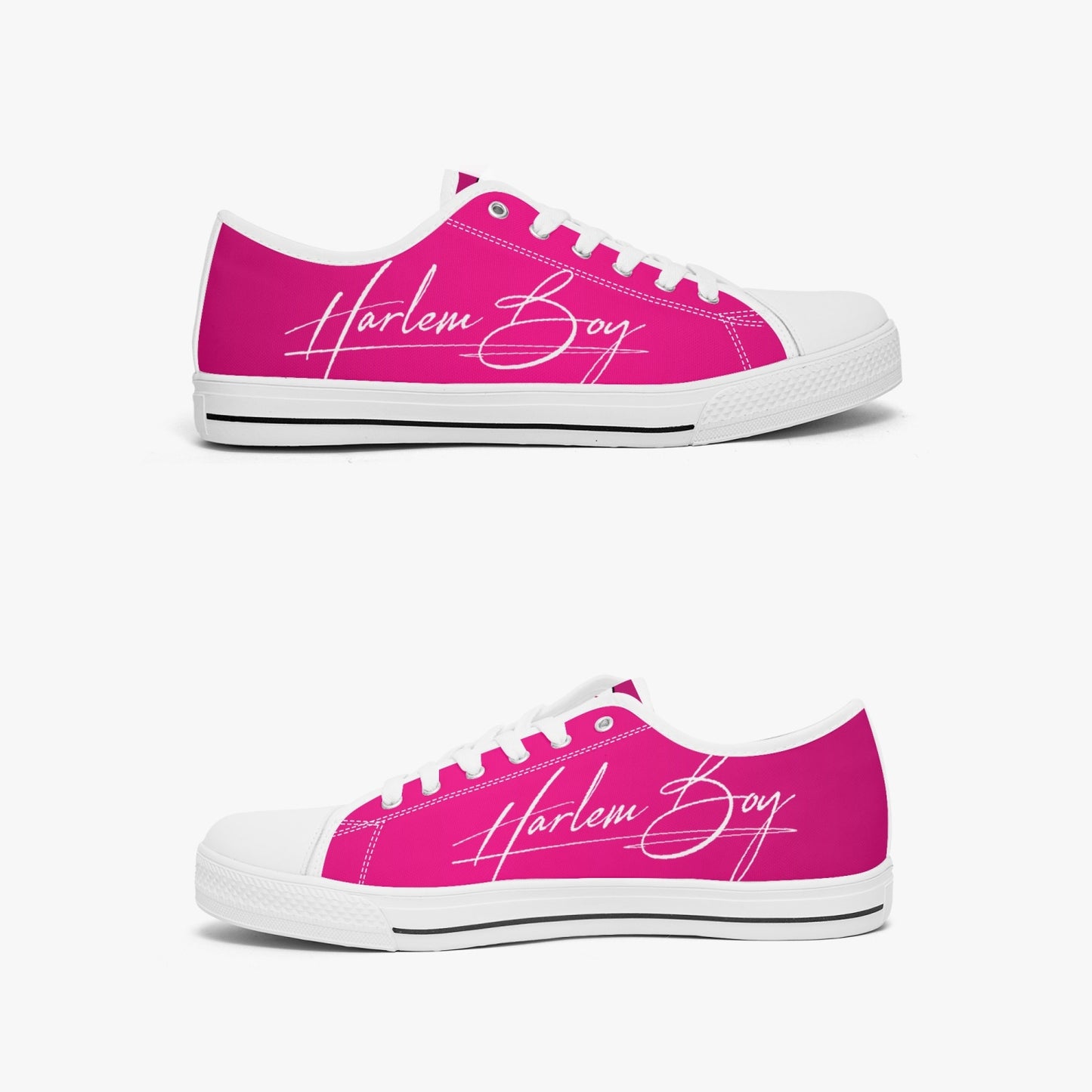 HB Harlem Boy "Lenox Ave" Classic Low Tops - Fuchsia - Men (Black or White Sole)