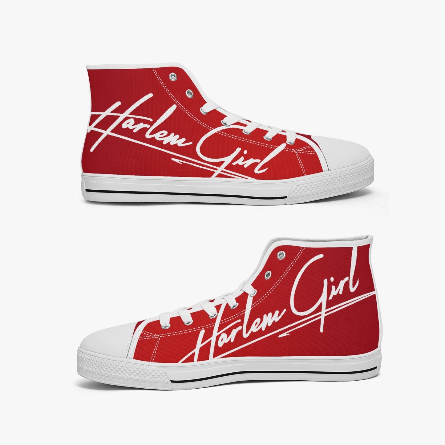 HB Harlem Girl "Lenox Ave" Classic High Top - Ruby - Women (Black or White Soles)