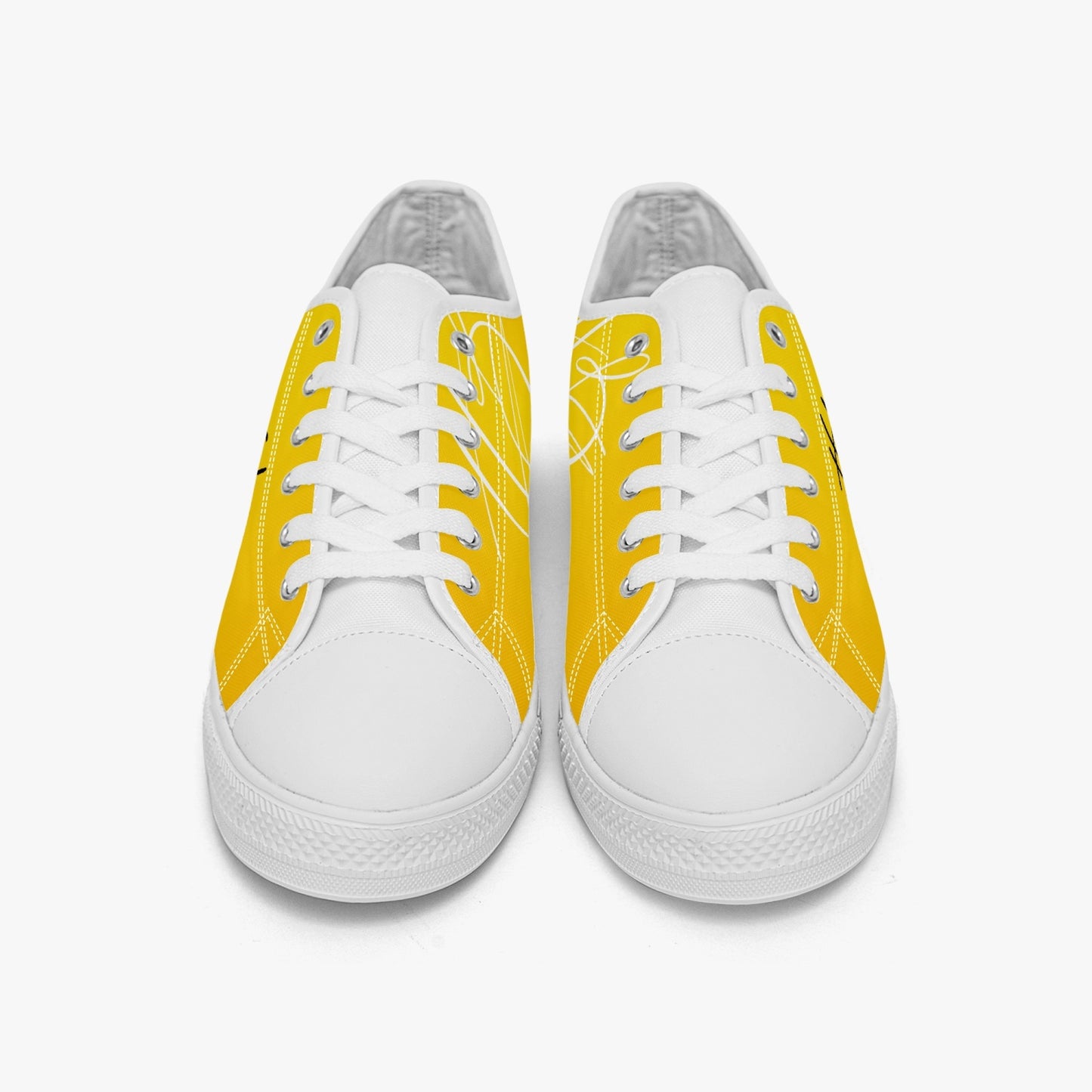 Harlem Girl "Coolee High" Womens Low-Top Canvas Sneaks - Gold