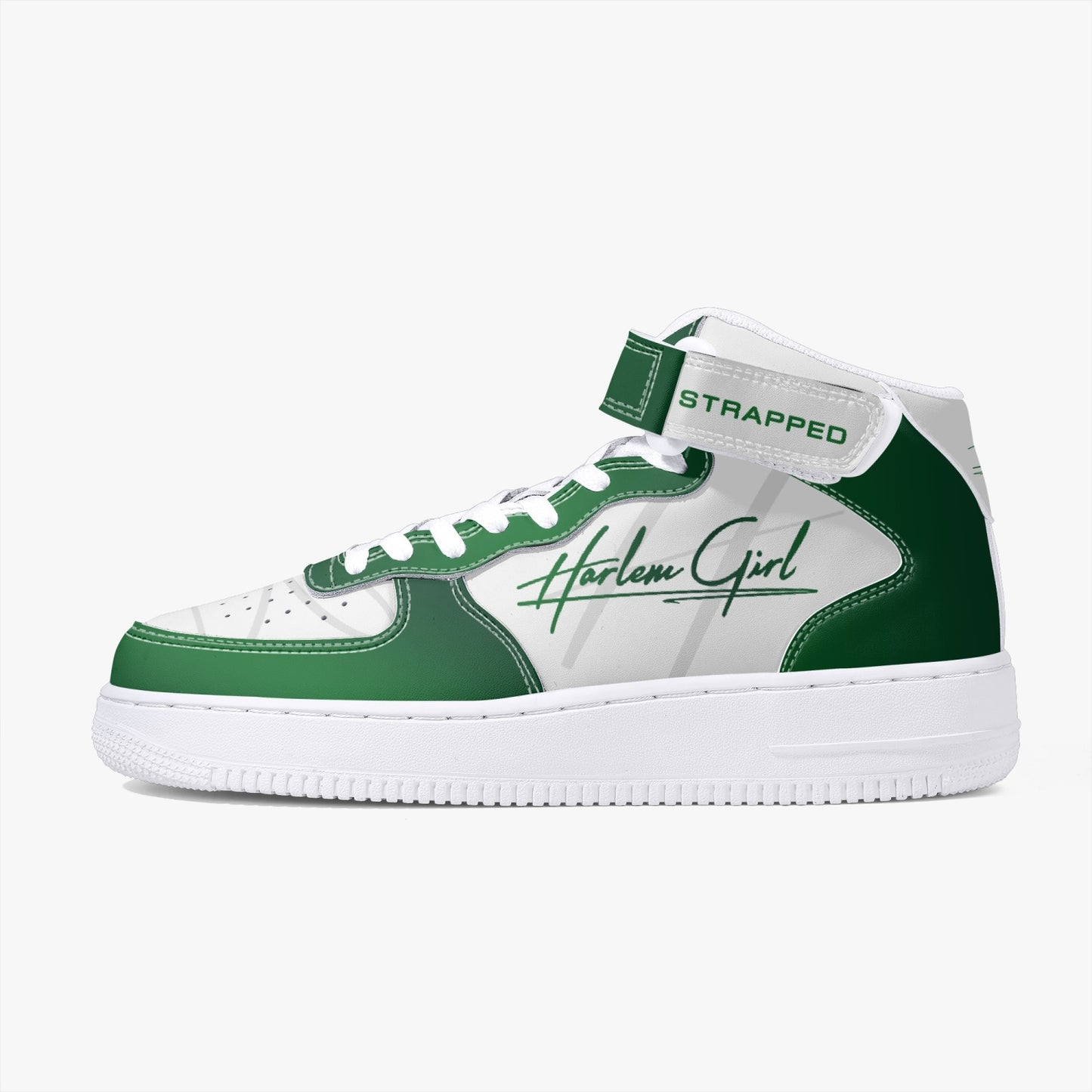 HB Harlem Girl "Strapped" Women's Leather Hi Top Kicks - Emerald