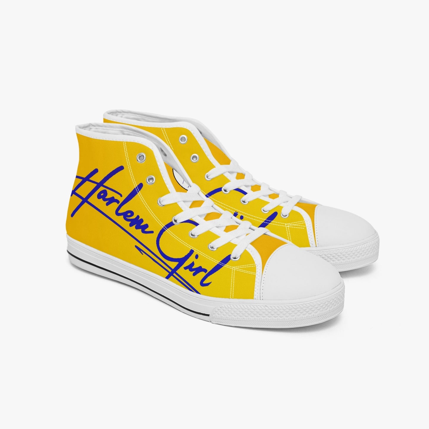 HB Harlem Girl "Lenox Ave" Classic High Top - Blue n Gold - Women (Black or White Soles)