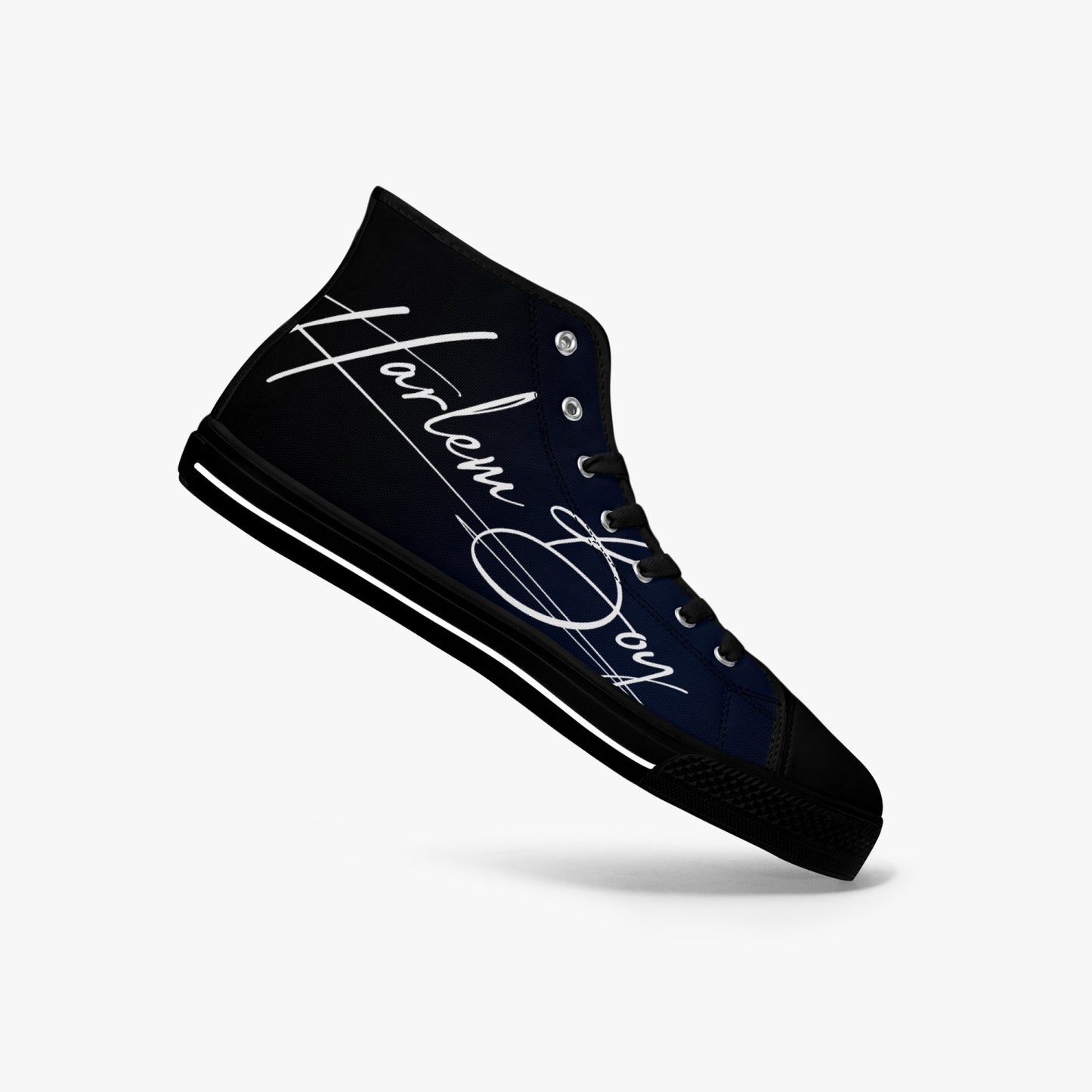 HB Harlem Boy "Lenox Ave" Classic High Top - BluBlac Onyx - Mens (Black or White Soles)