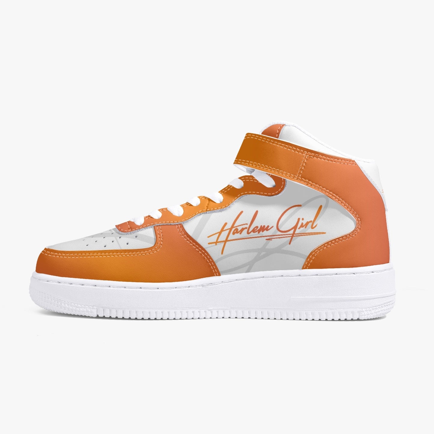 HB Harlem Girl "Strapped" Women's Leather Hi Top Kicks - Mandarin