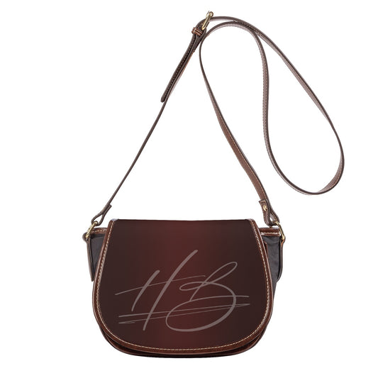 Harlem Boy Collection Vegan Leather Flap Saddle Bag - Burnished Mahogany