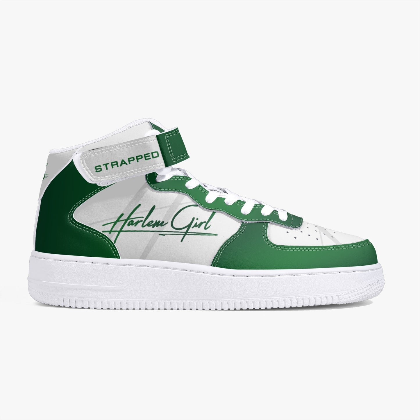 HB Harlem Girl "Strapped" Women's Leather Hi Top Kicks - Emerald