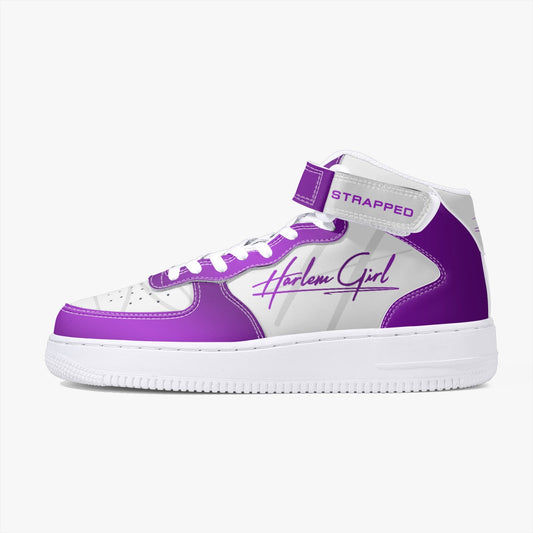 HB Harlem Girl "Strapped" Women's Leather Hi Top Kicks - Amethyst