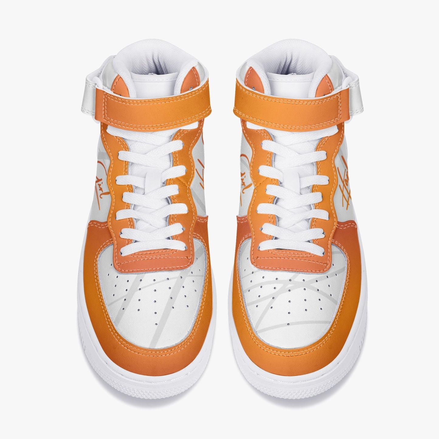 HB Harlem Girl "Strapped" Women's Leather Hi Top Kicks - Mandarin