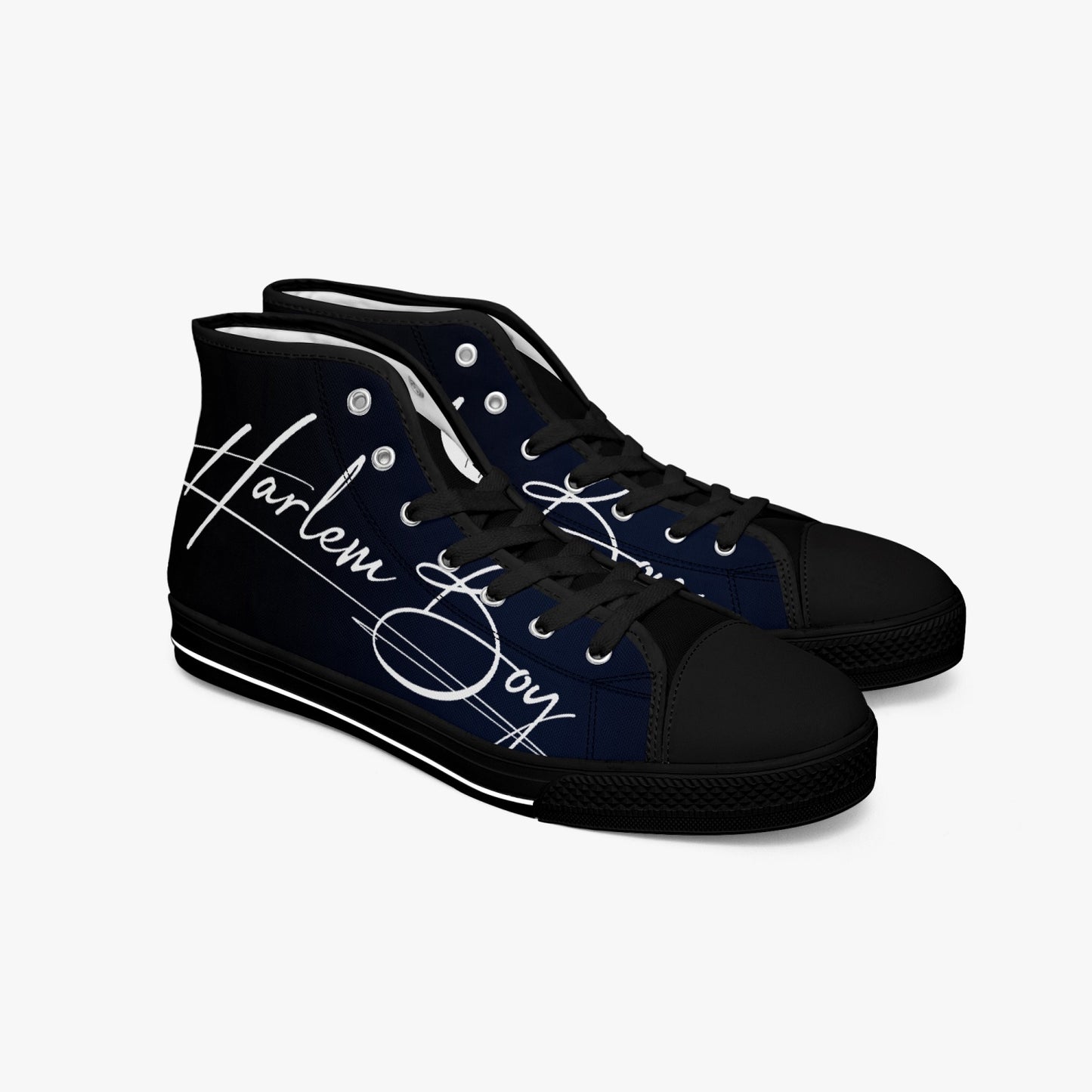 HB Harlem Boy "Lenox Ave" Classic High Top - BluBlac Onyx - Mens (Black or White Soles)