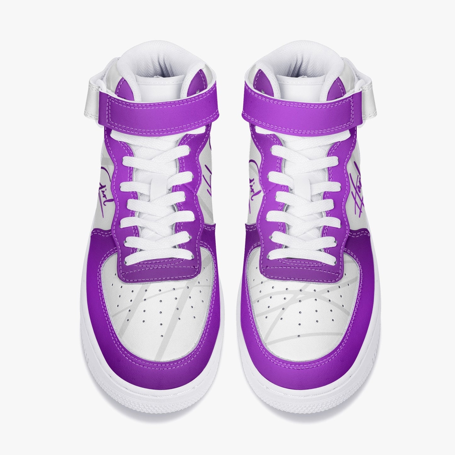 HB Harlem Girl "Strapped" Women's Leather Hi Top Kicks - Amethyst