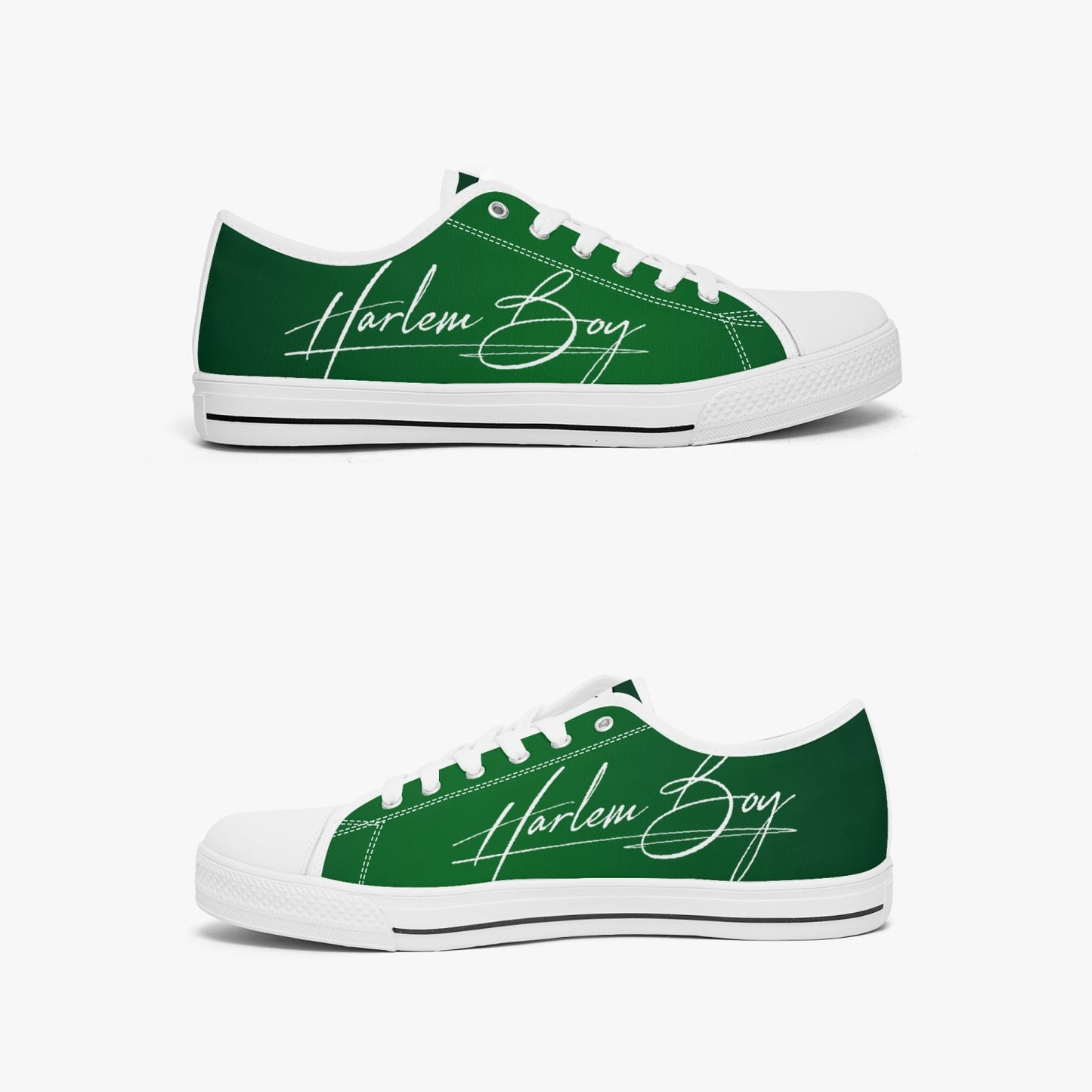 HB Harlem Boy "Lenox Ave" Classic Low Tops - Emerald - Men (Black or White Sole)