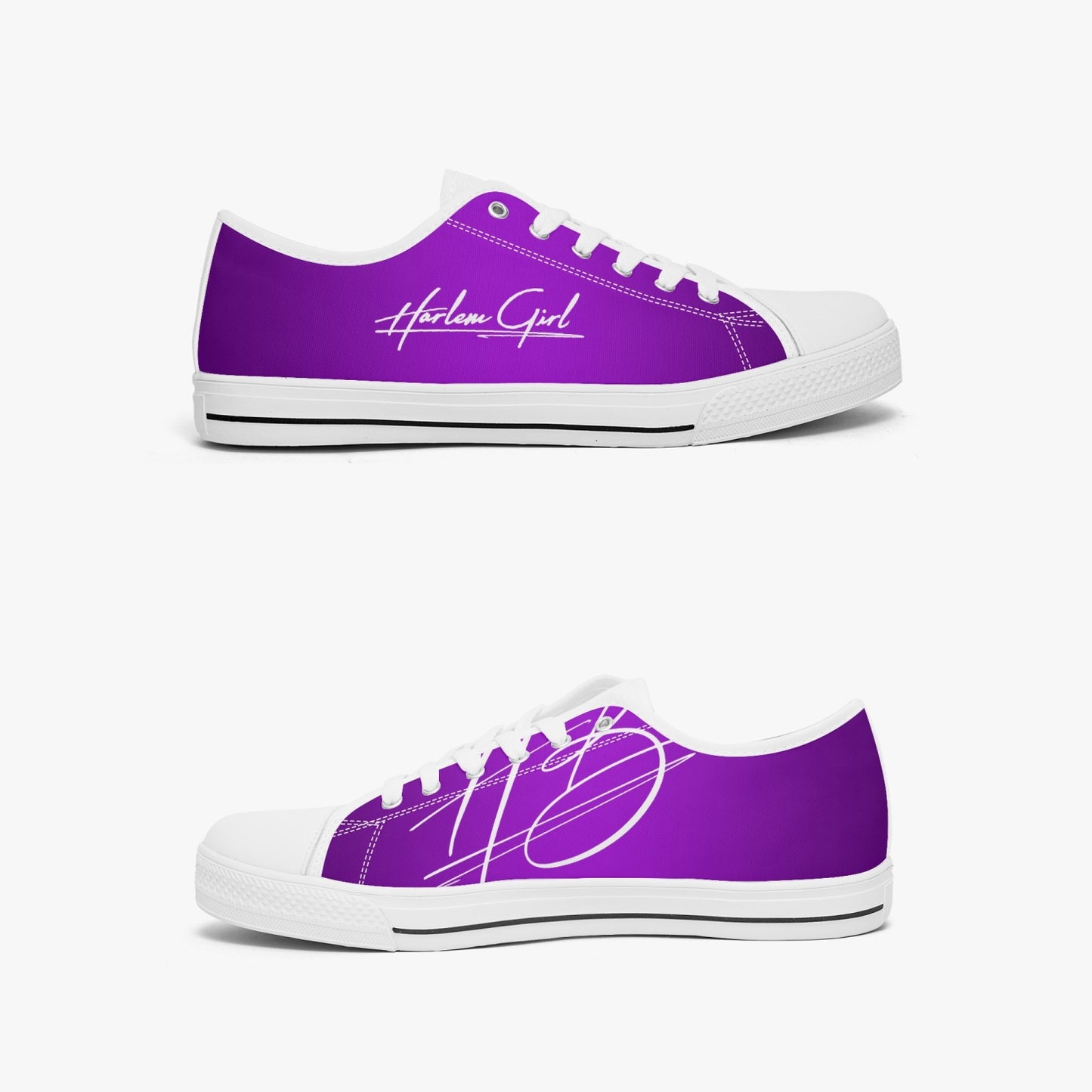 Harlem Girl "Coolee High" Womens Low-Top Canvas Sneaks - Amethyst