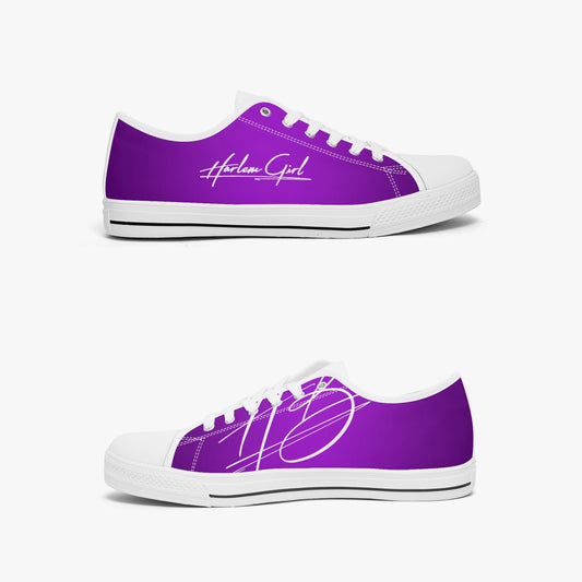 Harlem Girl "Coolee High" Womens Low-Top Canvas Sneaks - Amethyst