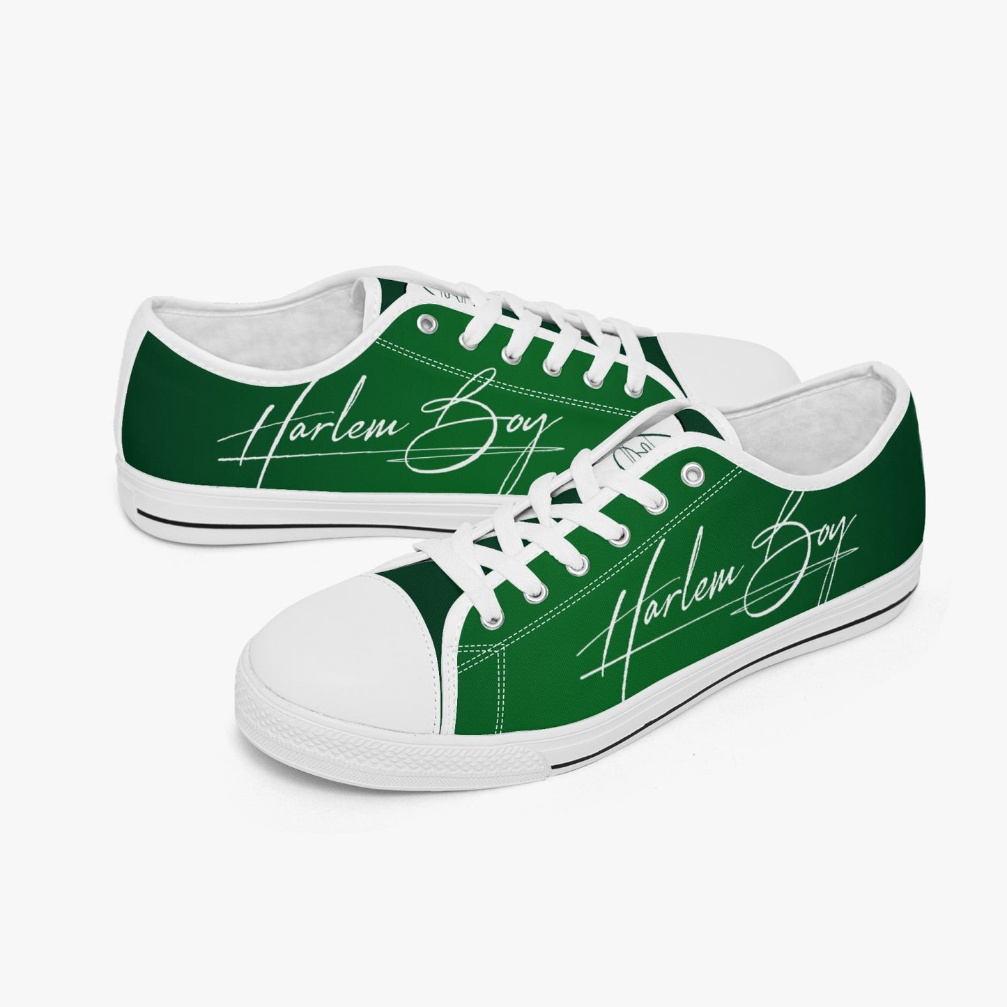 HB Harlem Boy "Lenox Ave" Classic Low Tops - Emerald - Men (Black or White Sole)