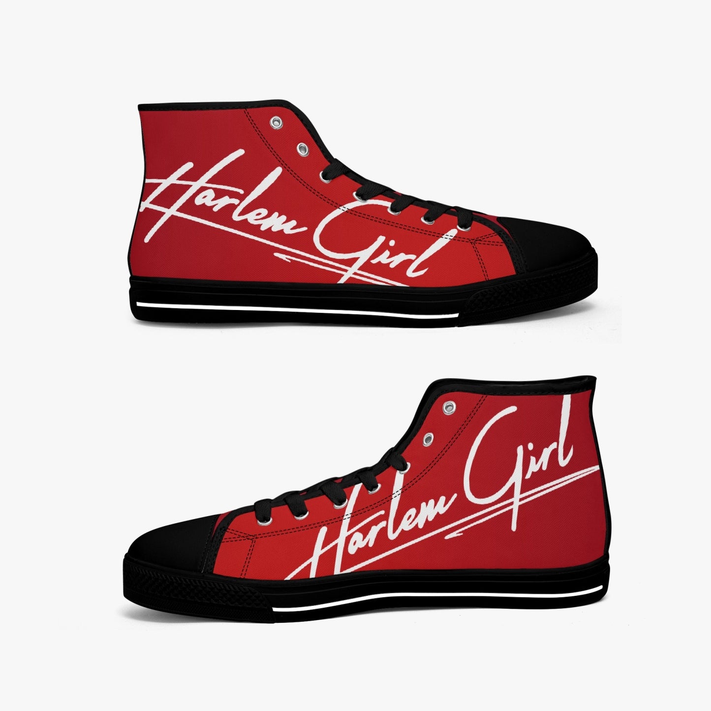 HB Harlem Girl "Lenox Ave" Classic High Top - Ruby - Women (Black or White Soles)