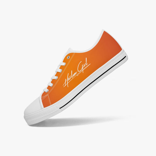 Harlem Girl "Coolee High" Womens Low-Top Canvas Sneaks - Mandarin