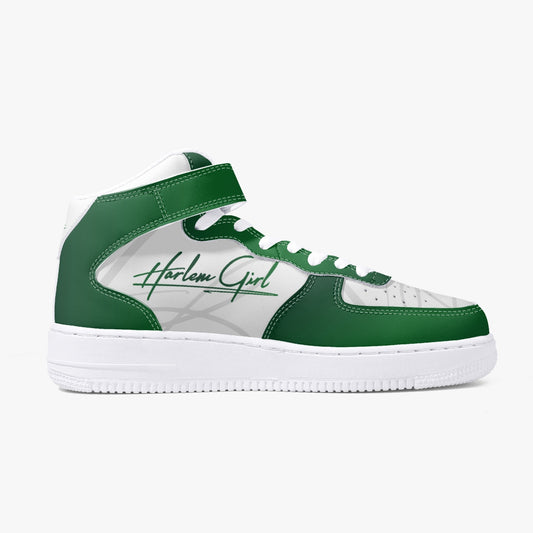 HB Harlem Girl "Strapped" Women's Leather Hi Top Kicks - Emerald