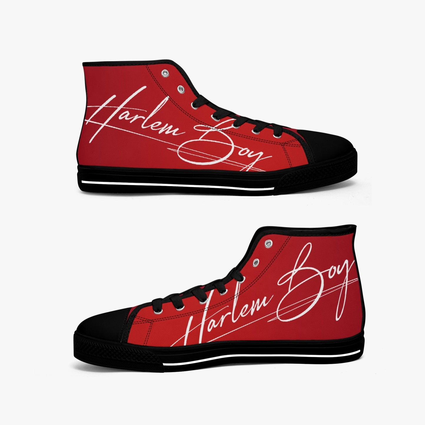HB Harlem Boy "Lenox Ave" Classic High Top - Ruby - Men (Black or White Soles)
