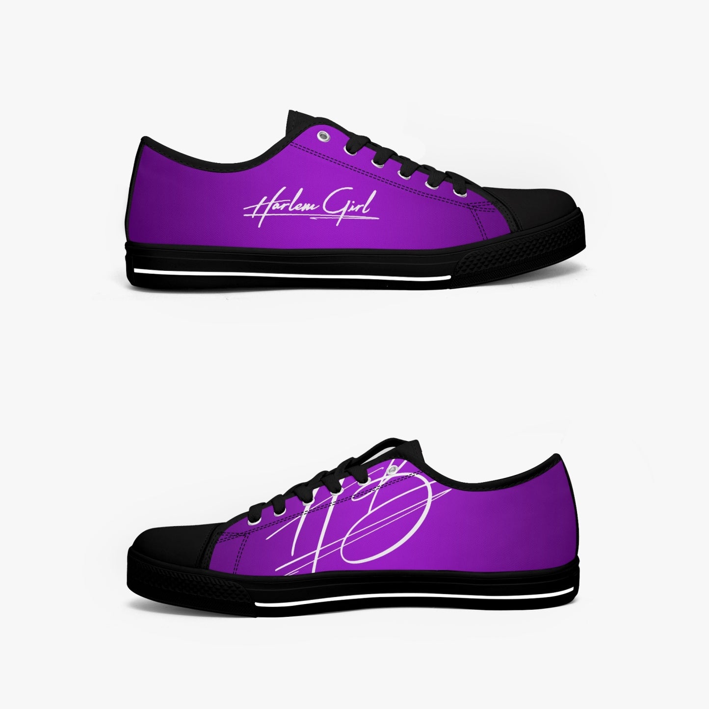 Harlem Girl "Coolee High" Womens Low-Top Canvas Sneaks - Amethyst