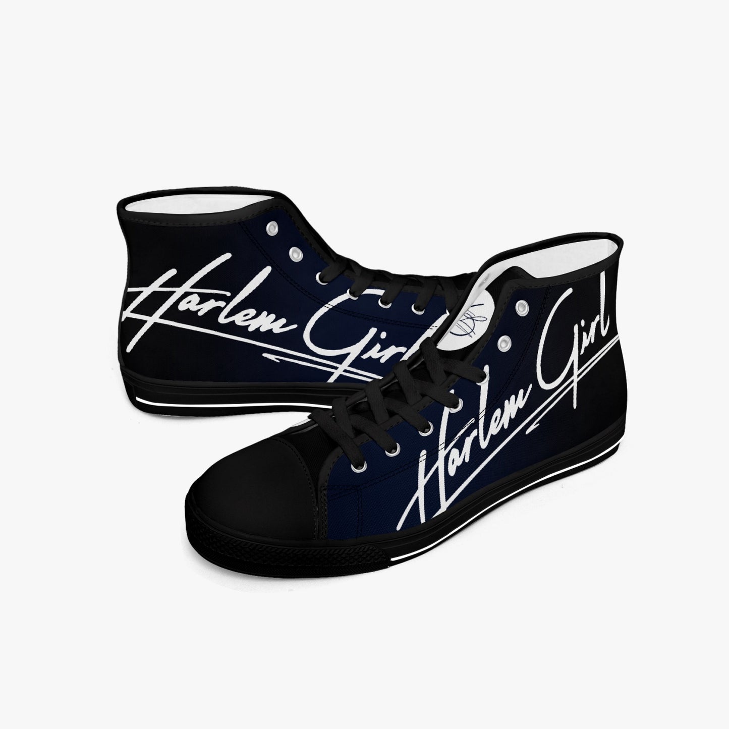 HB Harlem Girl "Lenox Ave" Classic High Top - BluBlac Onyx - Women (Black or White Soles)