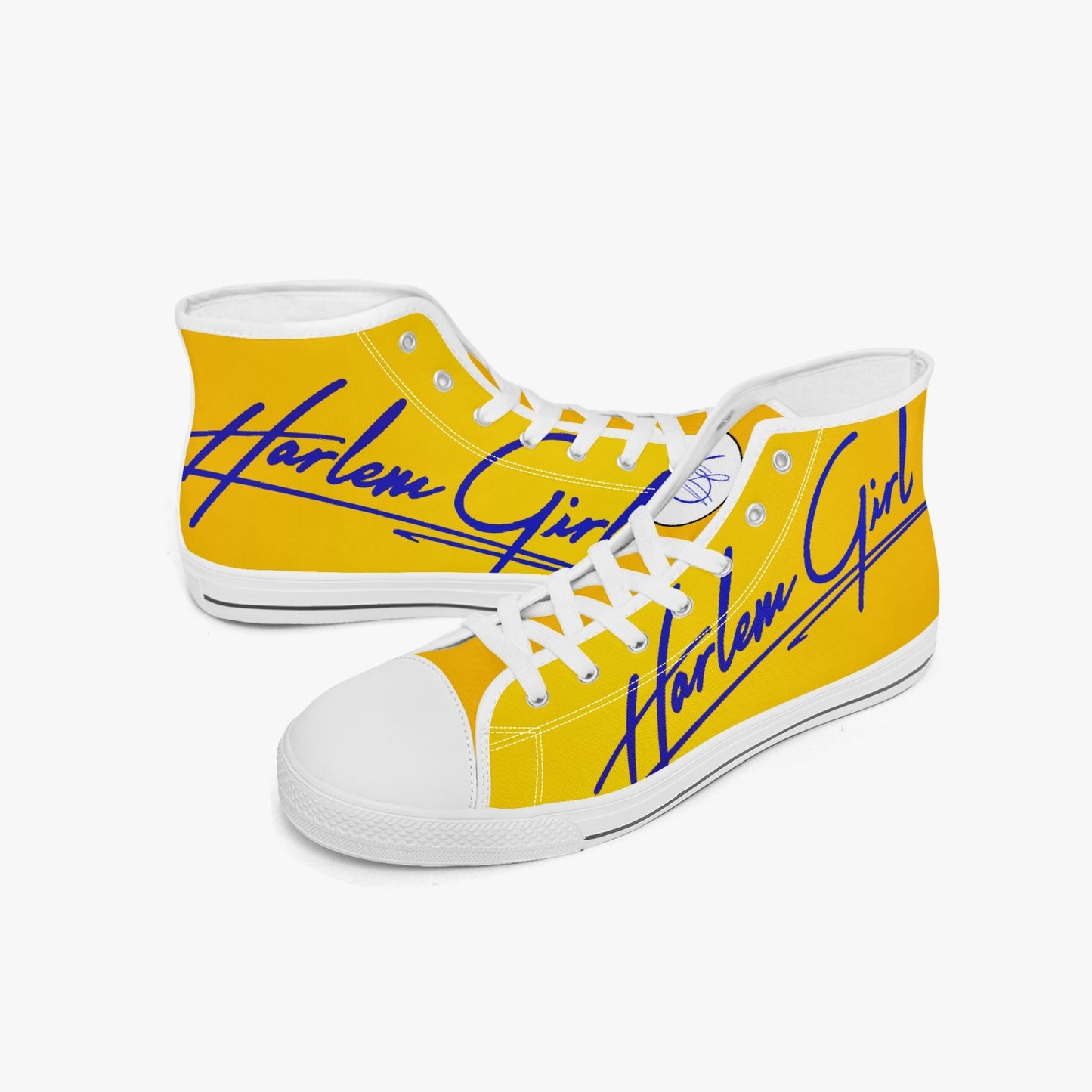 HB Harlem Girl "Lenox Ave" Classic High Top - Blue n Gold - Women (Black or White Soles)