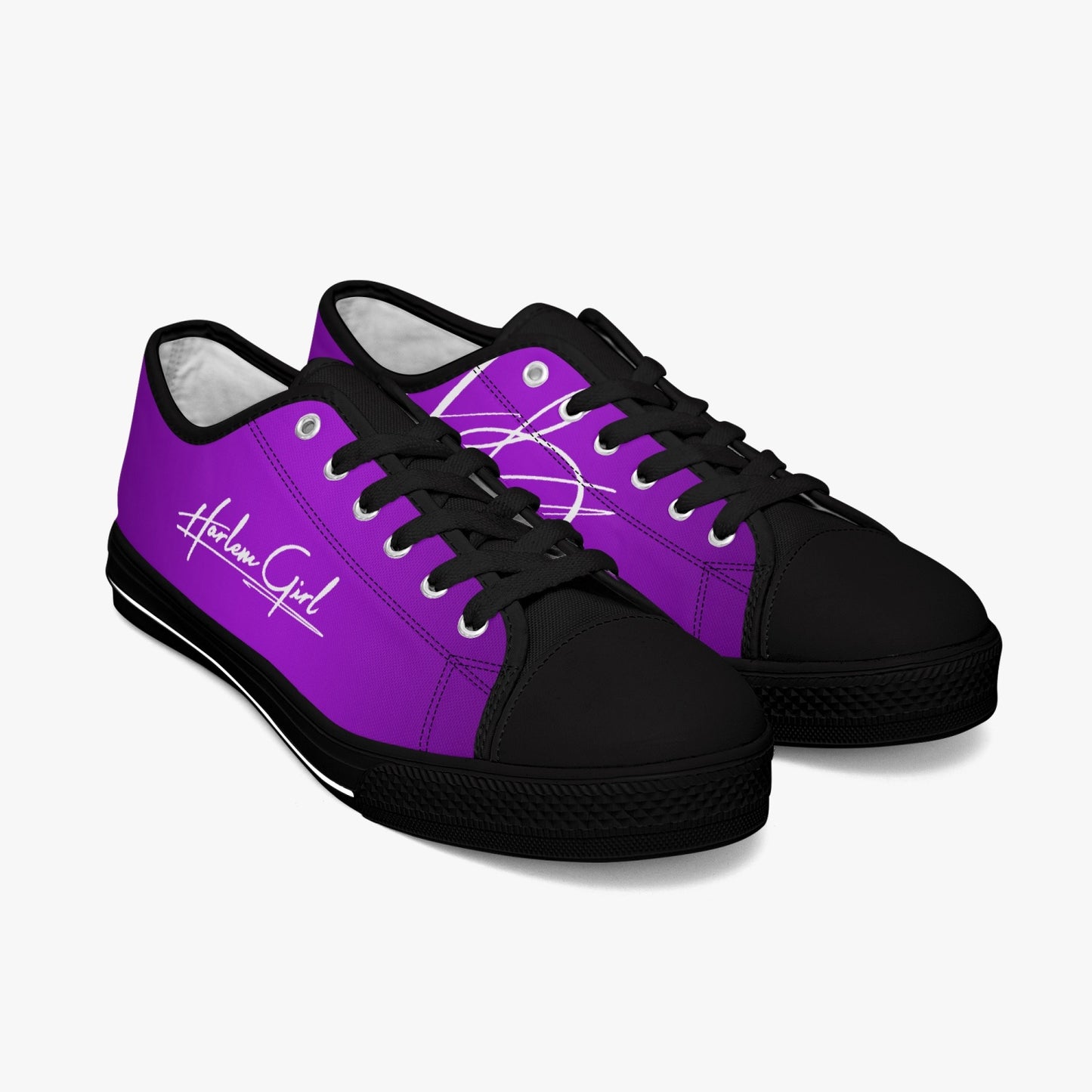Harlem Girl "Coolee High" Womens Low-Top Canvas Sneaks - Amethyst