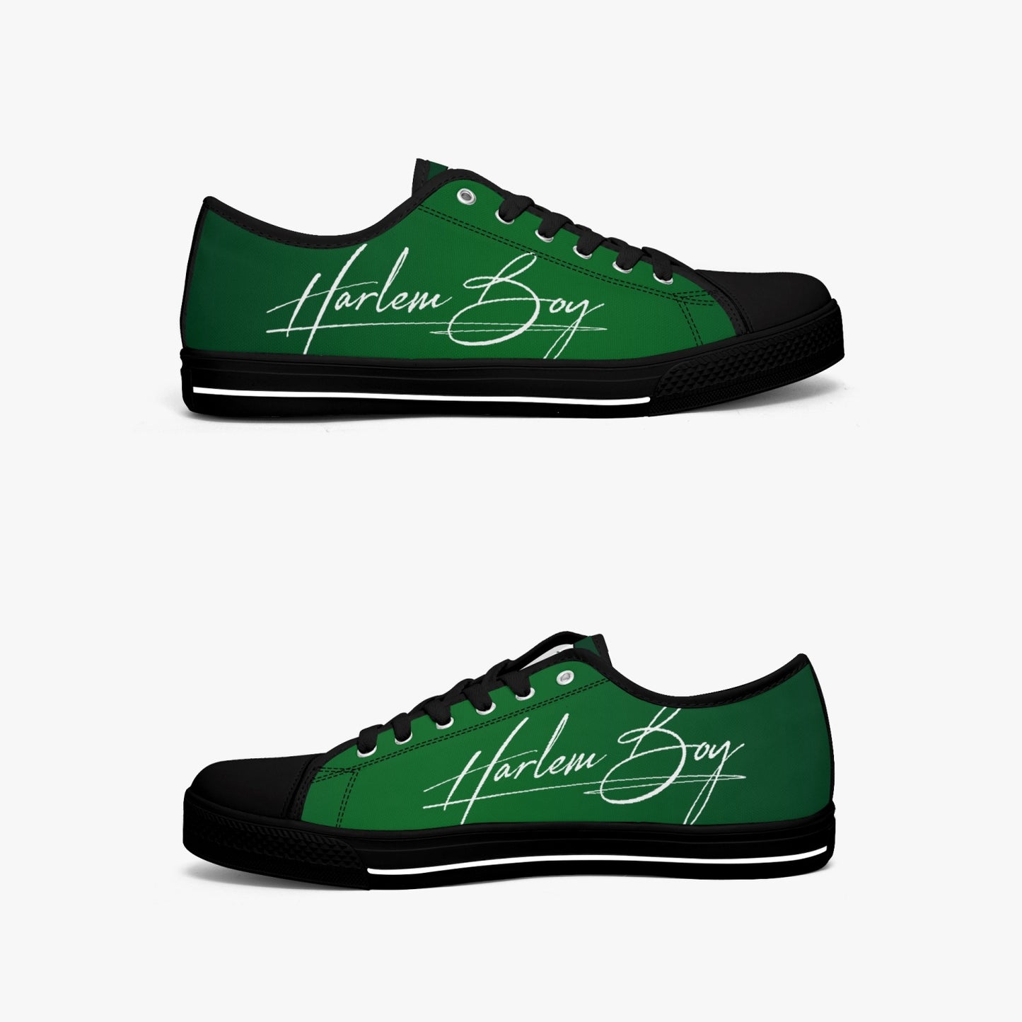 HB Harlem Boy "Lenox Ave" Classic Low Tops - Emerald - Men (Black or White Sole)
