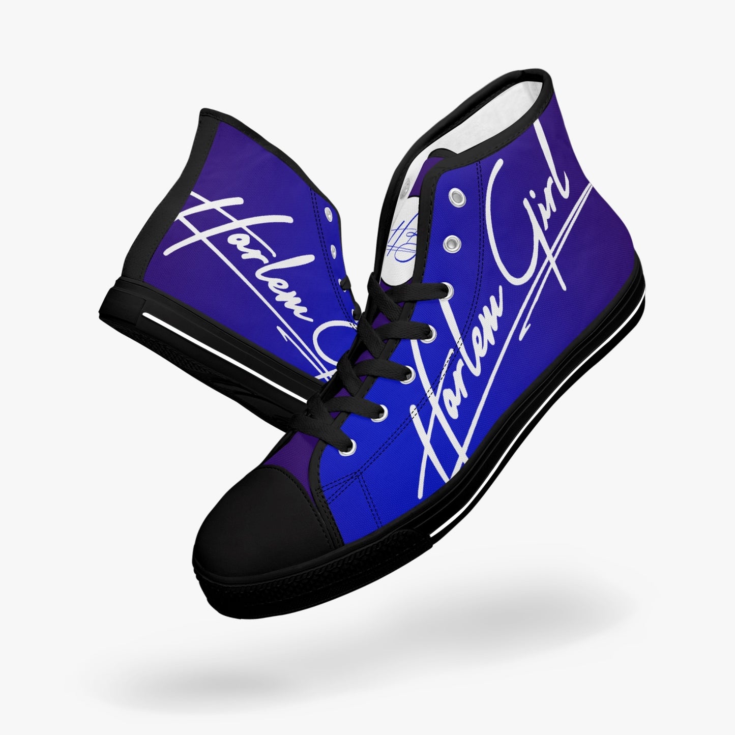 HB Harlem Girl "Lenox Ave" Classic High Top - Sapphire - Women (Black or White Soles)