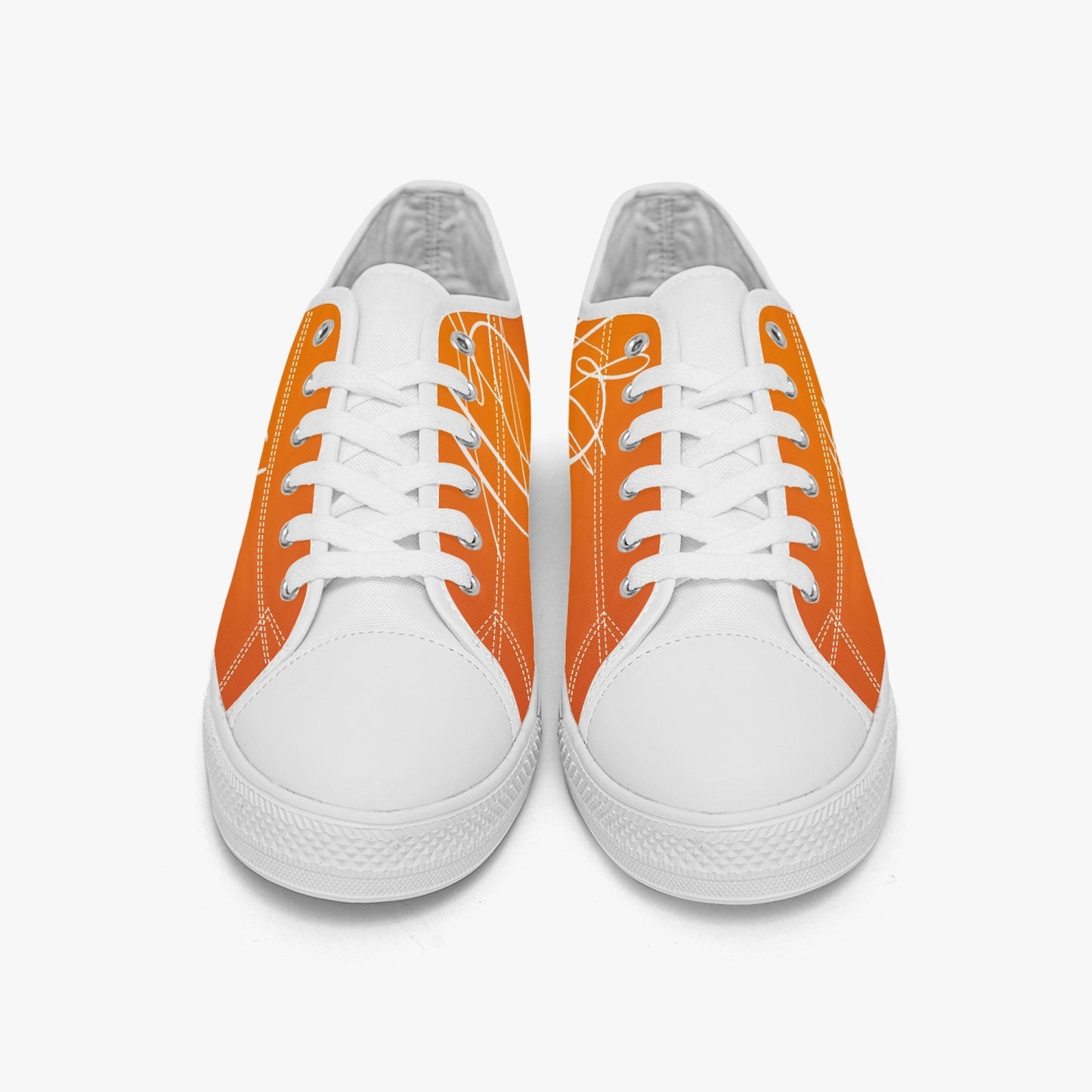 Harlem Girl "Coolee High" Womens Low-Top Canvas Sneaks - Mandarin