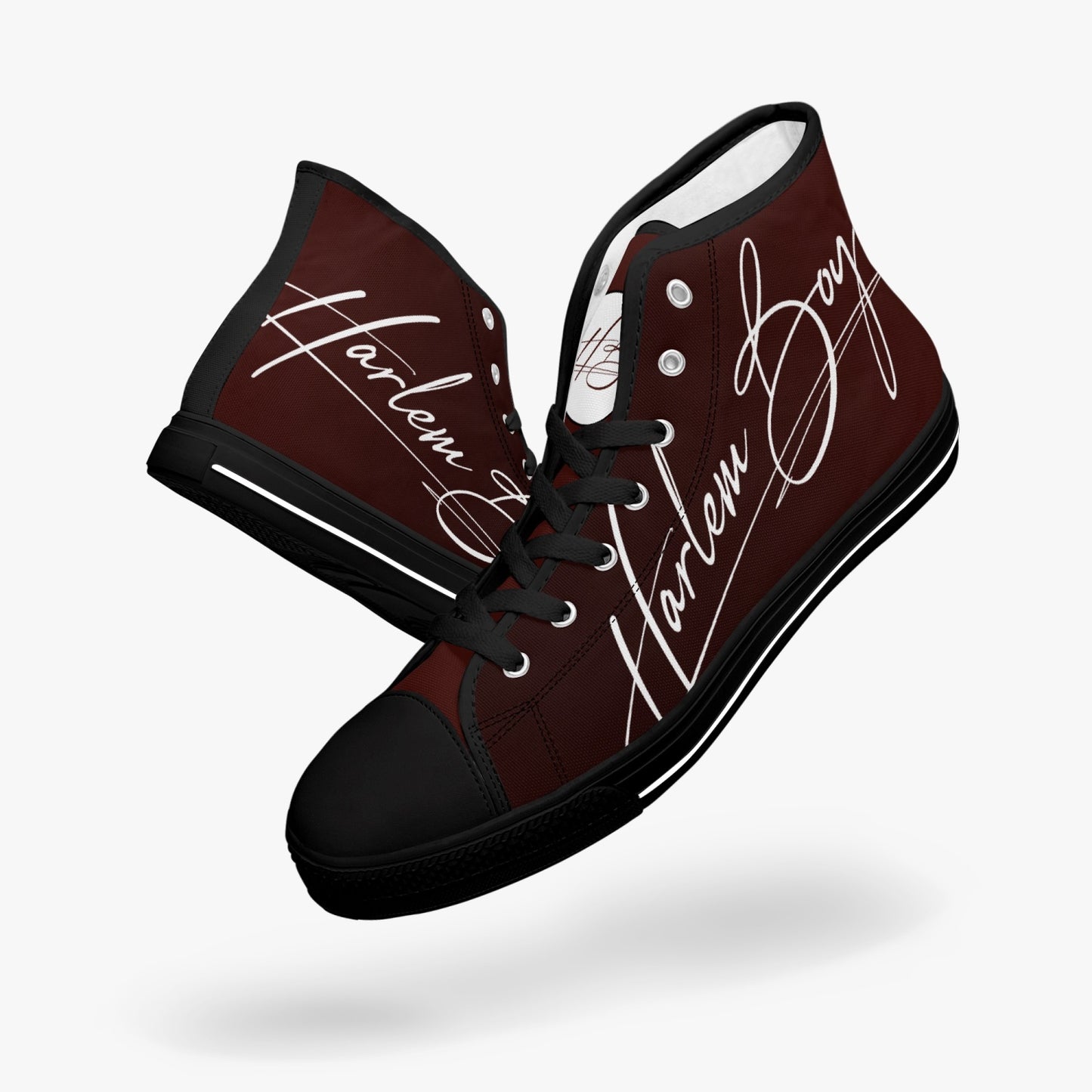 HB Harlem Boy "Lenox Ave" Classic High Top - Burnished Mahogany - Men (Black or White Soles)