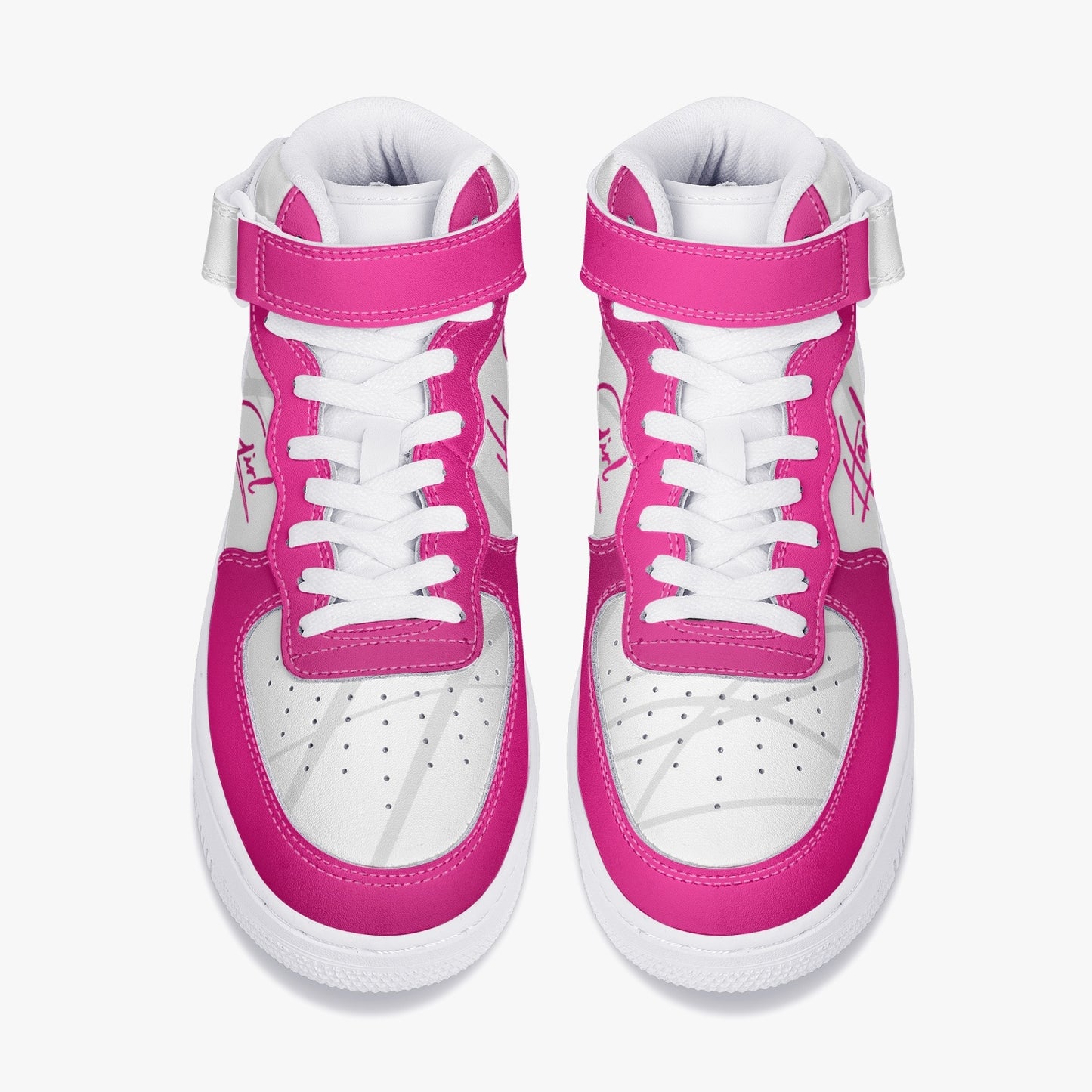HB Harlem Girl "Strapped" Women's Leather Hi Top Kicks - Fuchsia